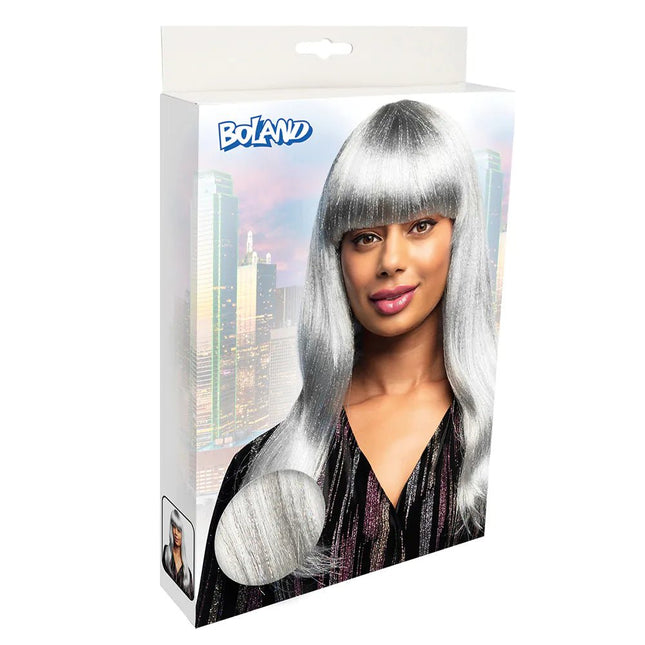 Grijze Pruik Glitter van Boland koop je bij Partywinkel