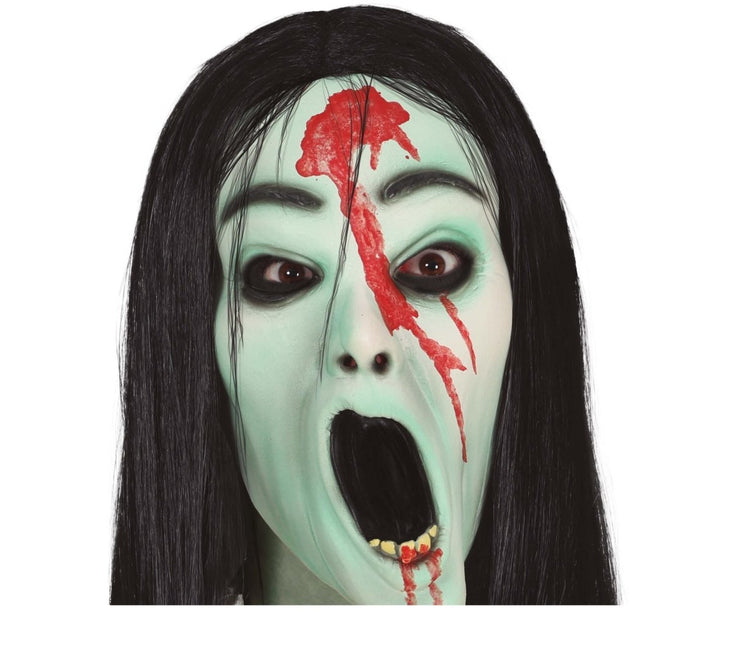 Groen Halloween Masker Horror Meisje van Fiestas Guirca koop je bij Partywinkel