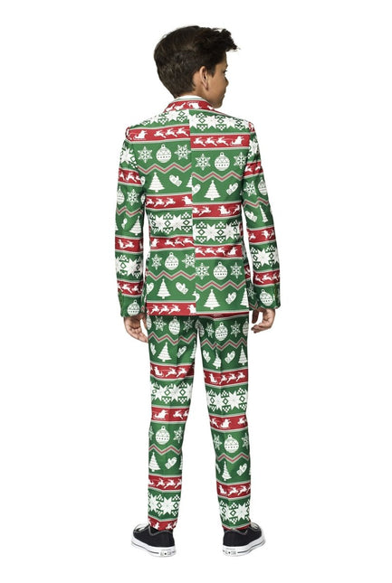 Groen Pak Kerstmis Kind van Suitmeister koop je bij Partywinkel