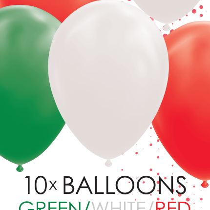 Groen Wit Rode Ballonnen 30cm 10st van WeFiesta koop je bij Partywinkel
