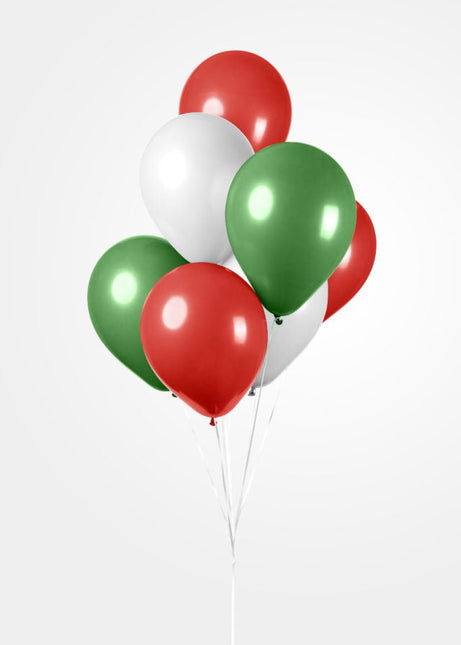 Groen Wit Rode Ballonnen 30cm 10st van WeFiesta koop je bij Partywinkel