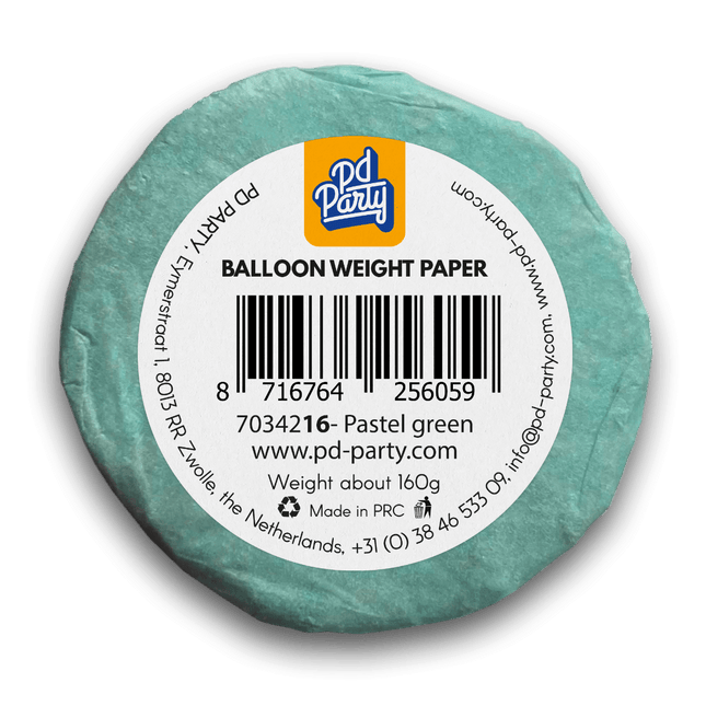 Groene Ballon Gewicht Pastel 160gr - Partywinkel - 8716764256059