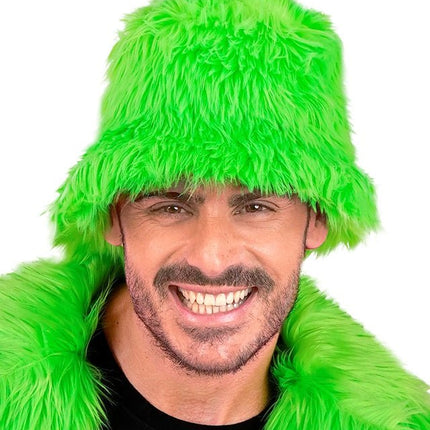 Groene Bucket Hat Pluche van Widmann koop je bij Partywinkel