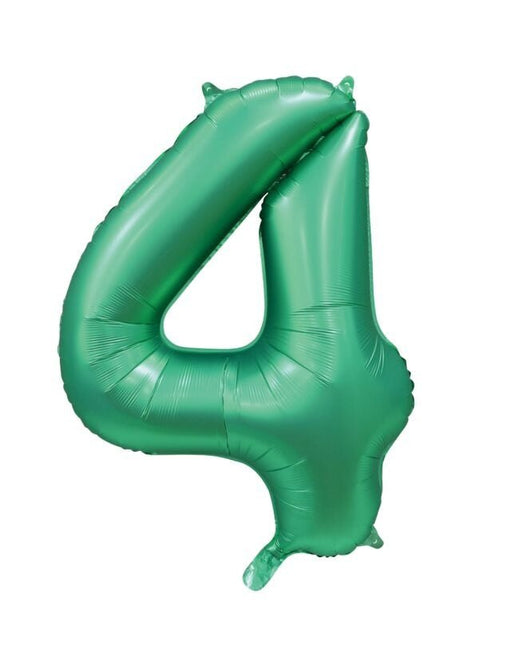 Groene Cijfer Ballon 4 Jaar Glans 86cm van WeFiesta koop je bij Partywinkel