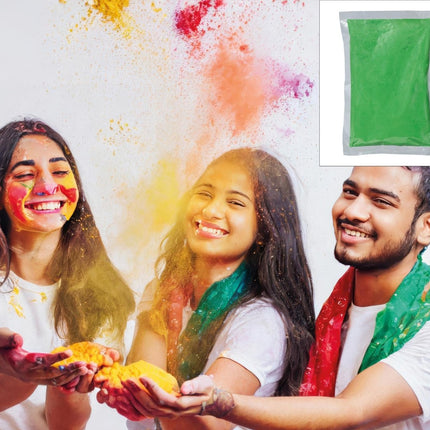 Groene Holi Poeder 200gr - Partywinkel - 8434077140277