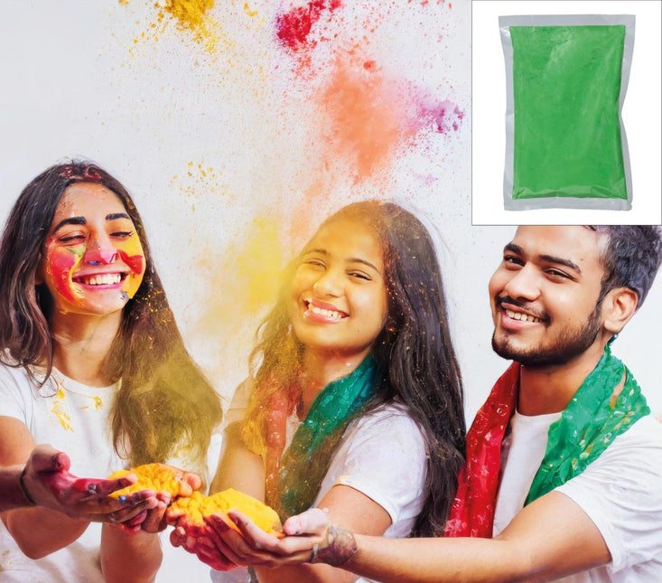 Groene Holi Poeder 200gr - Partywinkel - 8434077140277