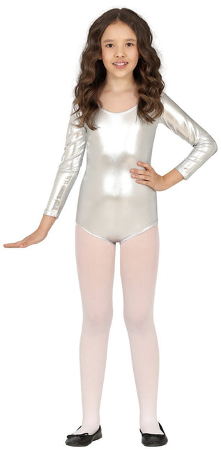 Gympakje Zilver Meisje Metallic van Fiestas Guirca koop je bij Partywinkel
