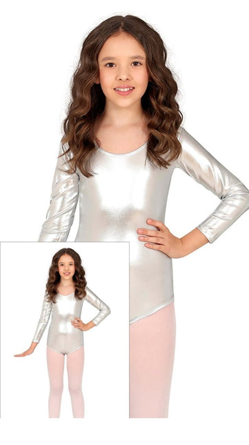 Gympakje Zilver Meisje Metallic van Fiestas Guirca koop je bij Partywinkel