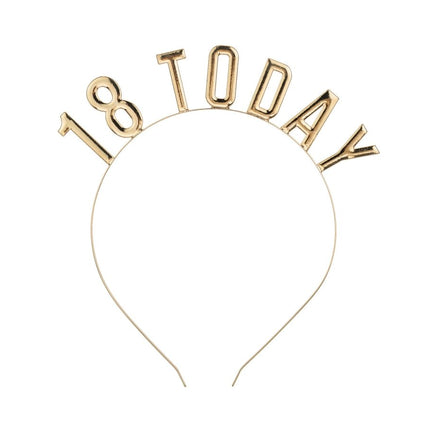 Haarband 18 Jaar Goud van Partydeco koop je bij Partywinkel