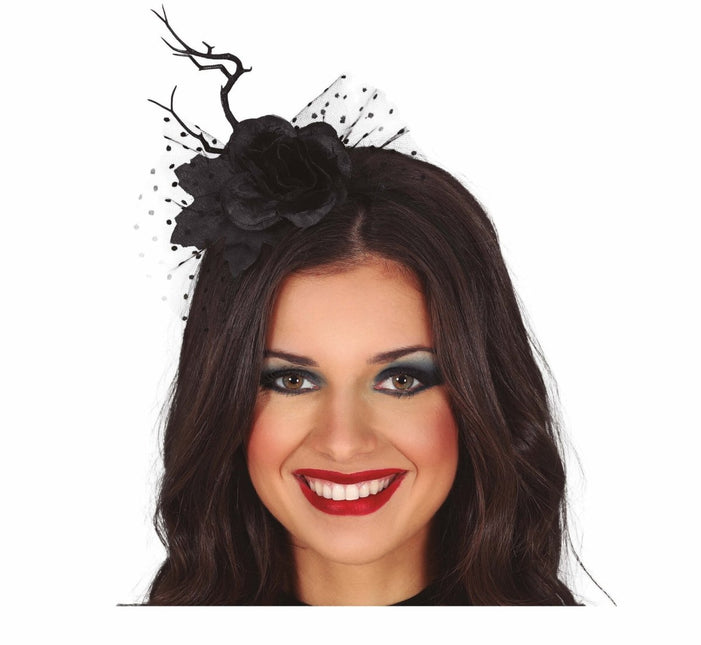 Haarband Bloem En Sluier van Fiestas Guirca koop je bij Partywinkel