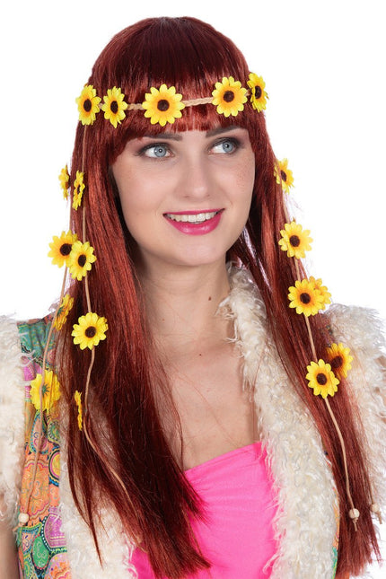 Haarband gevlochten met bloemen - Partywinkel - 8720059064885