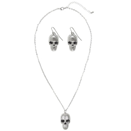 Halloween Accessoireset Zilver Doodshoofd 3 delig van Widmann koop je bij Partywinkel