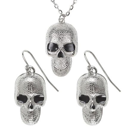 Halloween Accessoireset Zilver Doodshoofd 3 delig van Widmann koop je bij Partywinkel