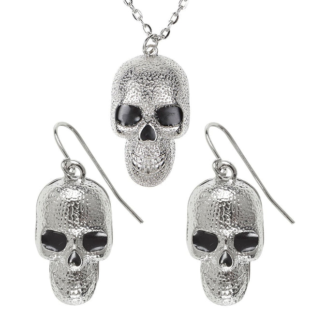 Halloween Accessoireset Zilver Doodshoofd 3 delig van Widmann koop je bij Partywinkel