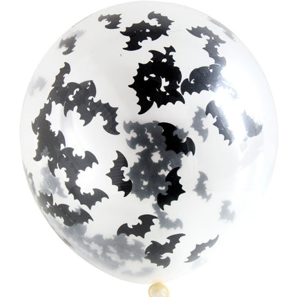 Halloween Ballonnen Vleermuis Confetti 30cm 4st van Folat koop je bij Partywinkel