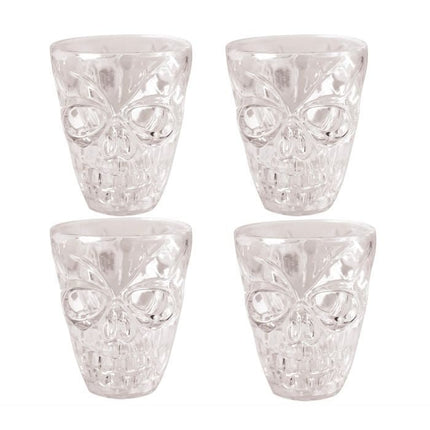 Halloween Bekers Doodshoofd 4st van Fiestas Guirca koop je bij Partywinkel