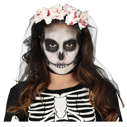 Halloween Bloemen Haarband Sluier van Fiestas Guirca koop je bij Partywinkel