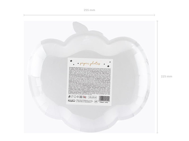 Halloween Borden Pompoen Roze 25cm 6st van Partydeco koop je bij Partywinkel