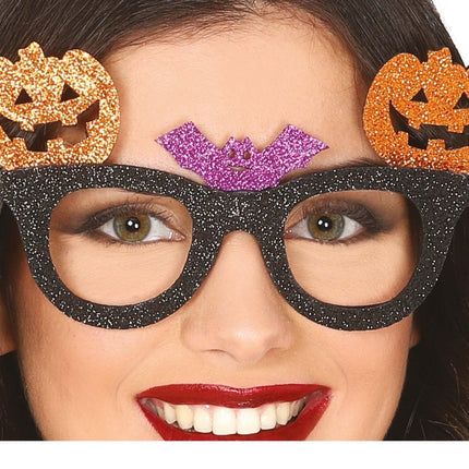 Halloween Bril Pompoen Glitter van Fiestas Guirca koop je bij Partywinkel