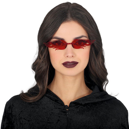 Halloween Bril Rood Vuur van Fiestas Guirca koop je bij Partywinkel