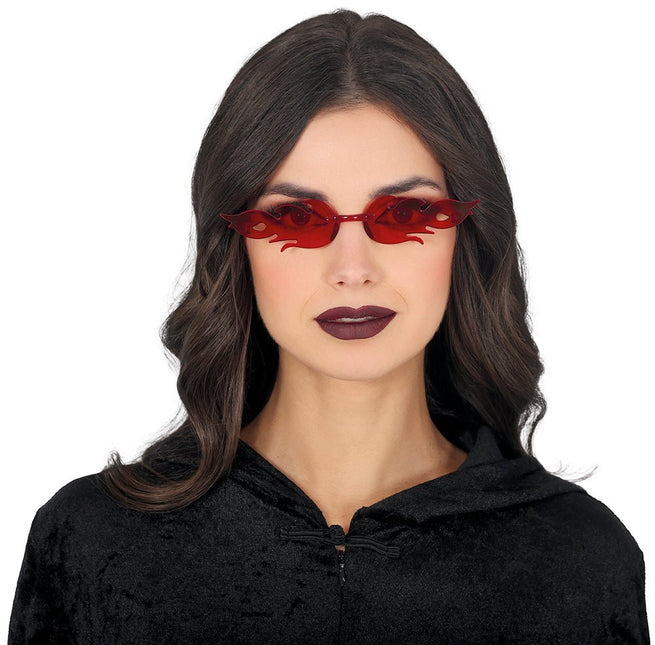 Halloween Bril Rood Vuur van Fiestas Guirca koop je bij Partywinkel