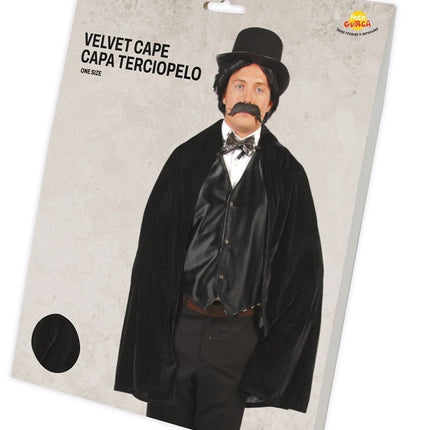 Halloween Cape Fluweel Zwart 1m van Fiestas Guirca koop je bij Partywinkel