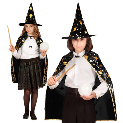 Halloween Cape Kind Met Steren van Widmann koop je bij Partywinkel