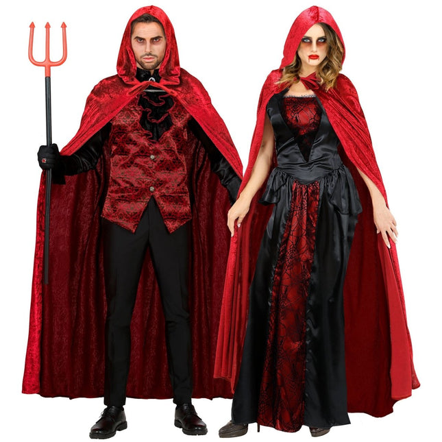 Halloween Cape Rood Fluweel 1,5m van Widmann koop je bij Partywinkel