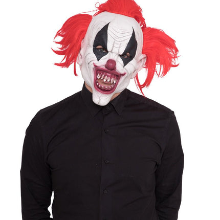 Halloween Clown Masker Rood Haar van Folat koop je bij Partywinkel