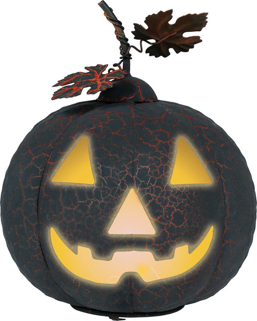 Halloween Decoratie Metalen Pompoen Met Licht 20cm van Fiestas Guirca koop je bij Partywinkel