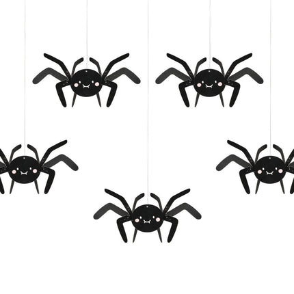 Halloween Decoratie Spinnen 5st van Partydeco koop je bij Partywinkel