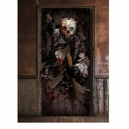 Halloween Deurposter Bijl 180cm x 80cm van Fiestas Guirca koop je bij Partywinkel