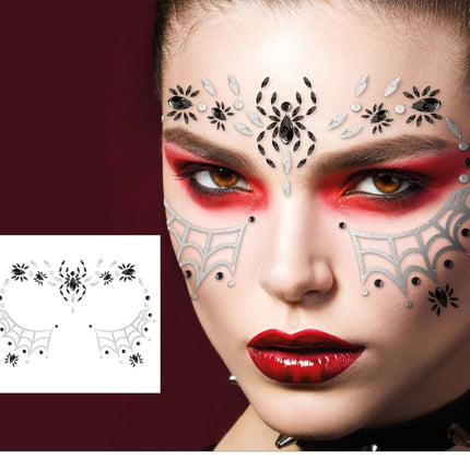 Halloween Gezicht Stickers Spin 18cm - Partywinkel - 8434077159163