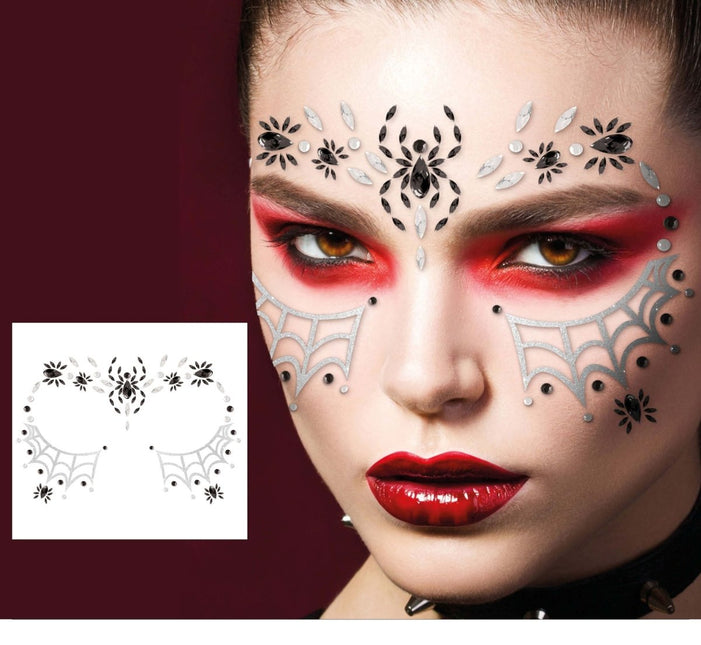 Halloween Gezicht Stickers Spin 18cm - Partywinkel - 8434077159163