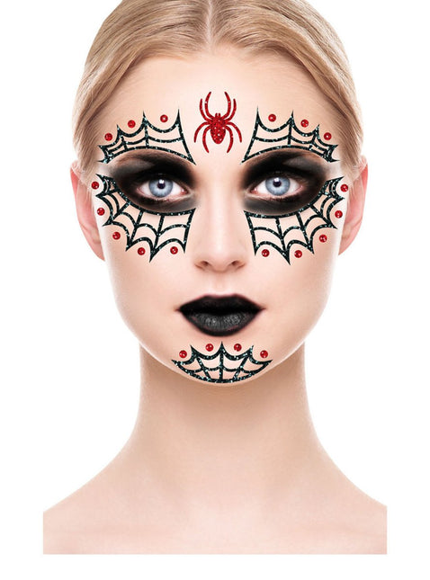 Halloween Gezicht Stickers Spin Glitter 20cm van Fiestas Guirca koop je bij Partywinkel