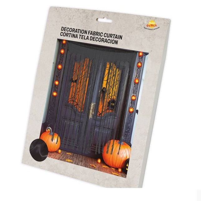 Halloween Gordijn Zwart/Grijs 1,9m van Fiestas Guirca koop je bij Partywinkel
