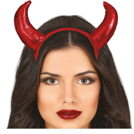 Halloween Haarband Duivelhorens Metallic - Partywinkel - 8434077268278