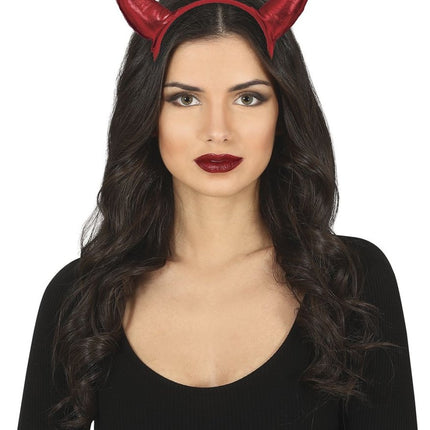 Halloween Haarband Duivelhorens Metallic - Partywinkel - 8434077268278