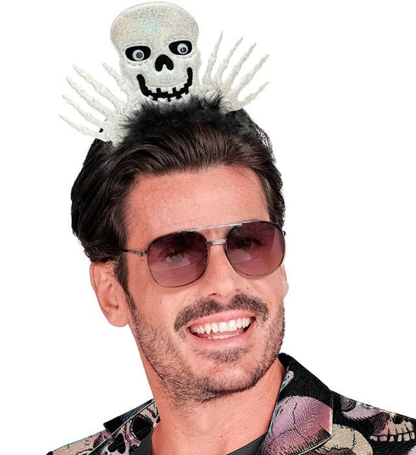 Halloween Haarband Skelet Wit Zwart van Widmann koop je bij Partywinkel