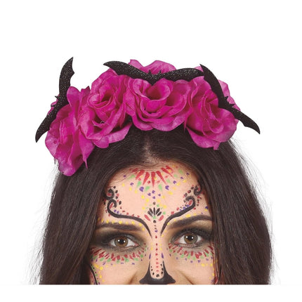 Halloween Haarband Vleermuis Bloemen van Fiestas Guirca koop je bij Partywinkel