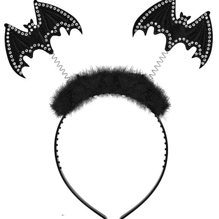 Halloween Haarband Vleermuis Zwart Strass van Widmann koop je bij Partywinkel