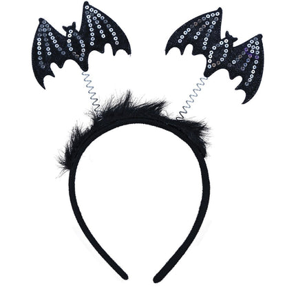 Halloween Haarband Vleermuizen Pailletten van Fiestas Guirca koop je bij Partywinkel