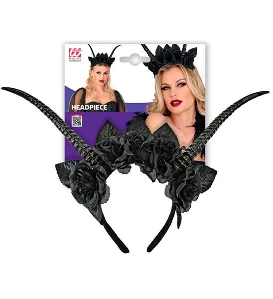 Halloween Haarband Zwart Duivel Bloem van Widmann koop je bij Partywinkel