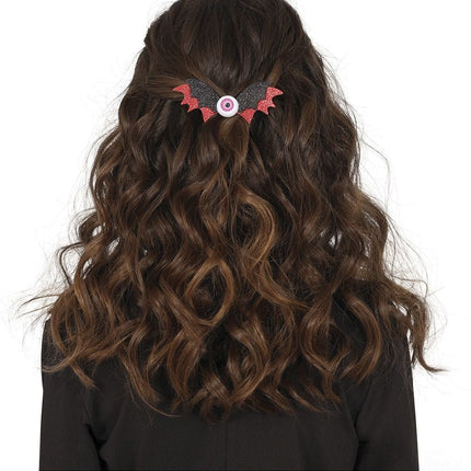 Halloween Haarclip Vleermuis 10cm 2st - Partywinkel - 8434077190692