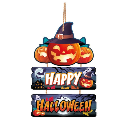 Halloween Hangbord Happy Halloween 32cm 3 delig - Partywinkel - 8434077268872