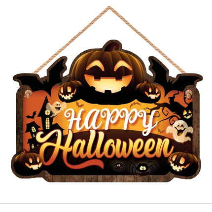 Halloween Hangbord Happy Halloween 35cm - Partywinkel - 8434077268841