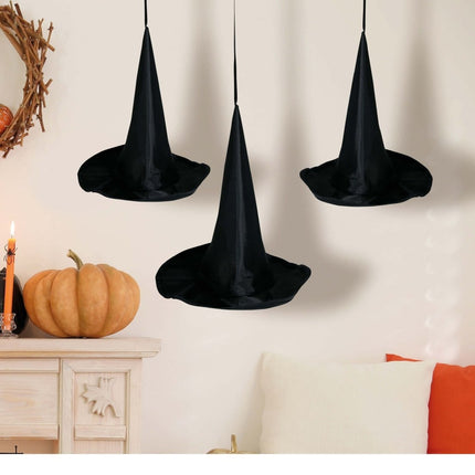 Halloween Hangdecoratie Heksenhoeden 18cm 3 delig - Partywinkel - 8434077243411