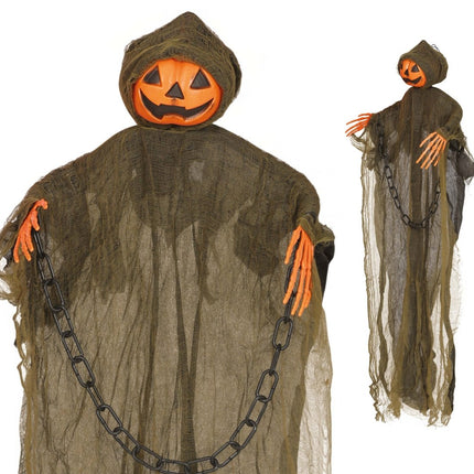 Halloween Hangdecoratie Pompoen Geest 98cm - Partywinkel - 8434077269763