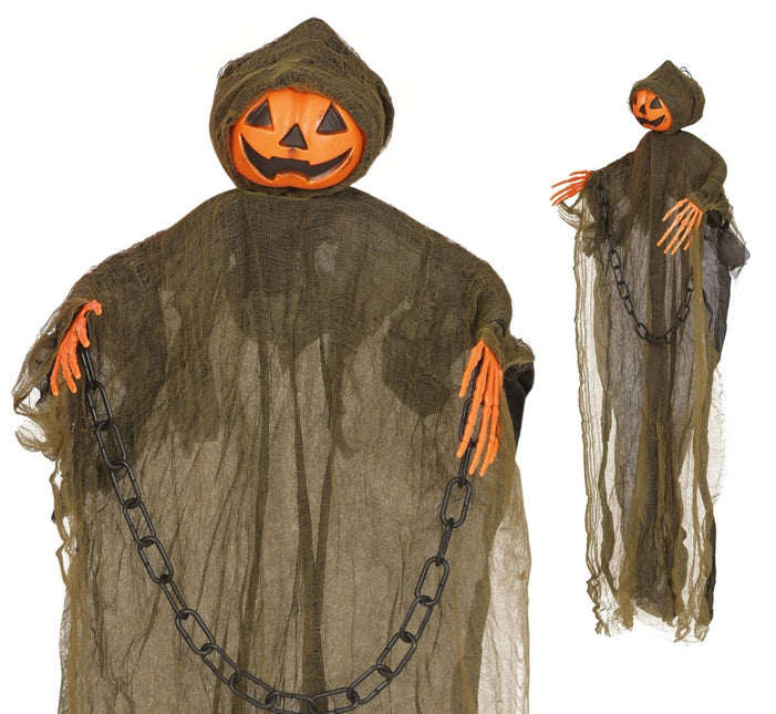 Halloween Hangdecoratie Pompoen Geest 98cm - Partywinkel - 8434077269763