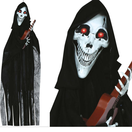 Halloween Hangdecoratie Skelet Met Gitaar 1,2m - Partywinkel - 8434077248867